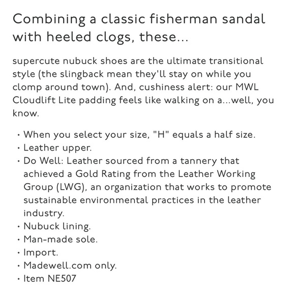 Madewell The Fisherman Sandal Clog in Nubuck Leather Size 9 Faded Mauve Worn 1X - Picture 8 of 8